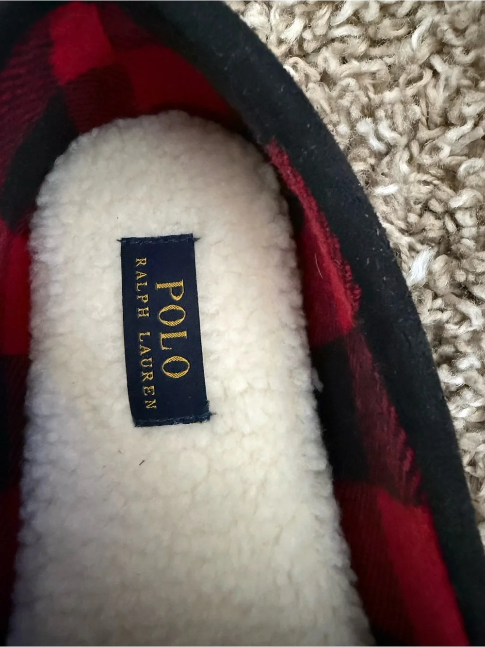 Polo by Ralph Lauren Black Suede Bear Embroidered Slip-On Loafers